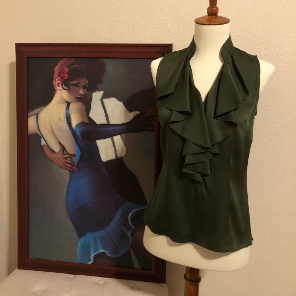Ann Taylor Petites Olive Green Top